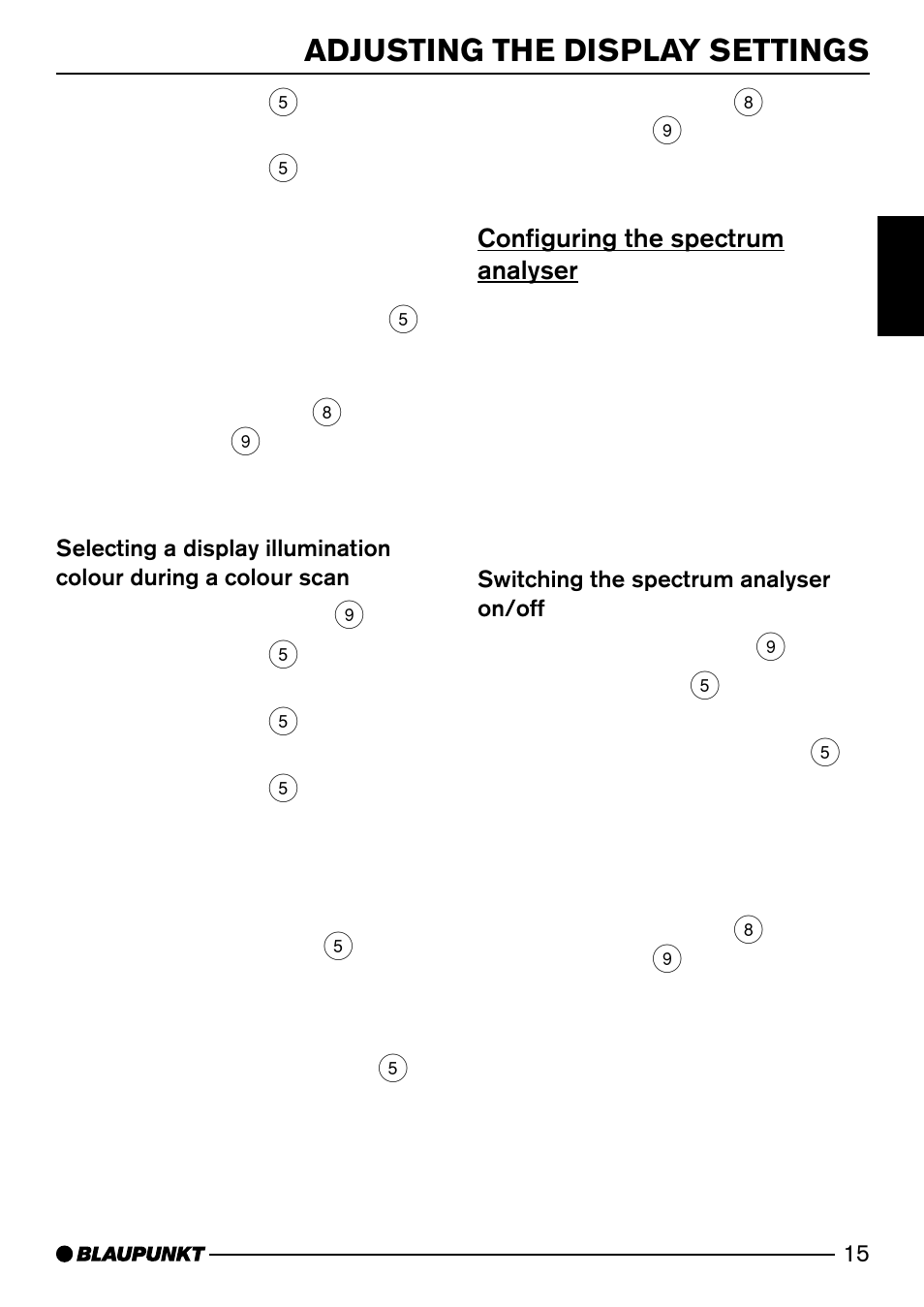 Adjusting the display settings | Blaupunkt MP74 US User Manual | Page 15 / 42