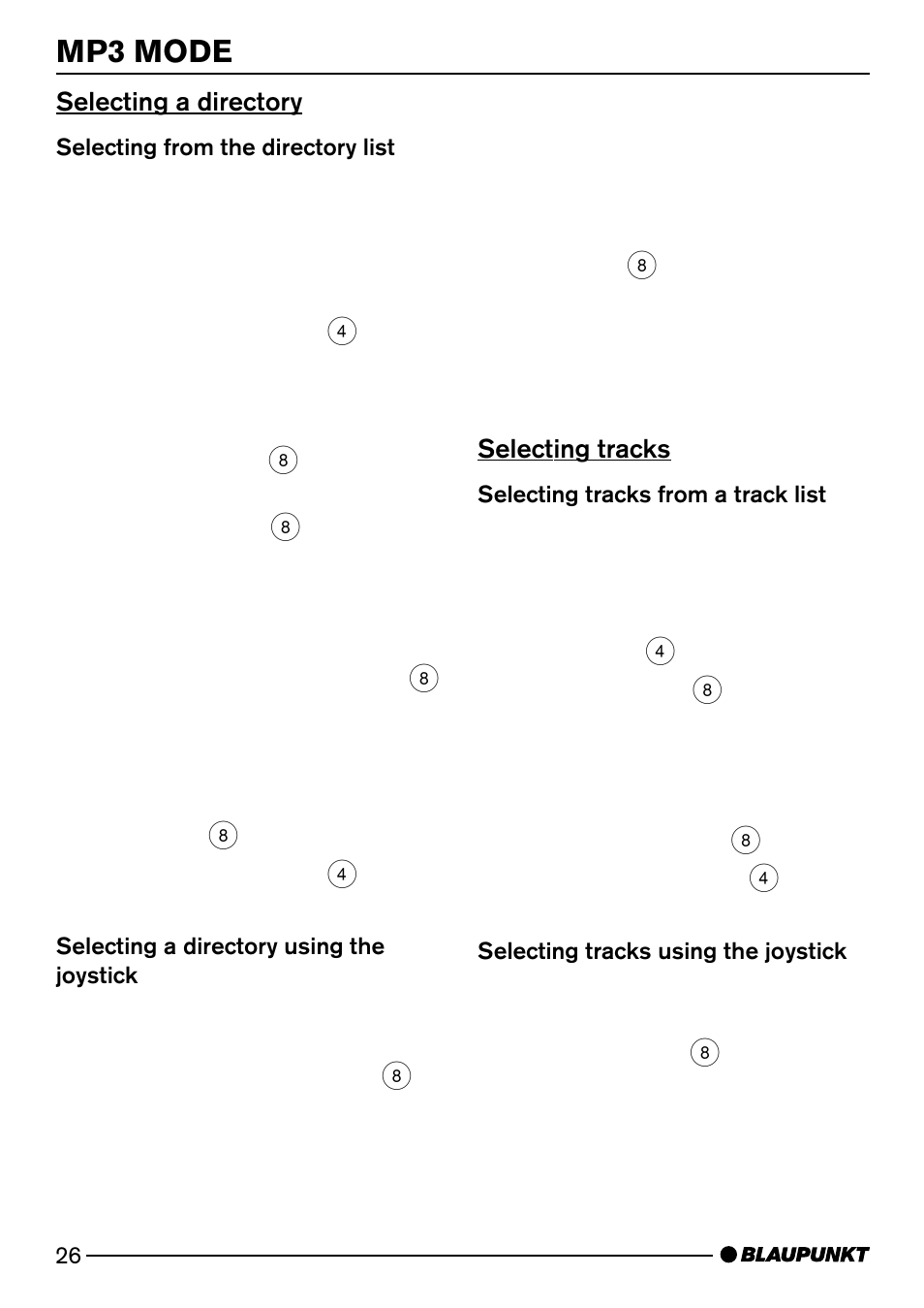 Mp3 mode 24, Mp3 mode | Blaupunkt MP74 US User Manual | Page 26 / 42