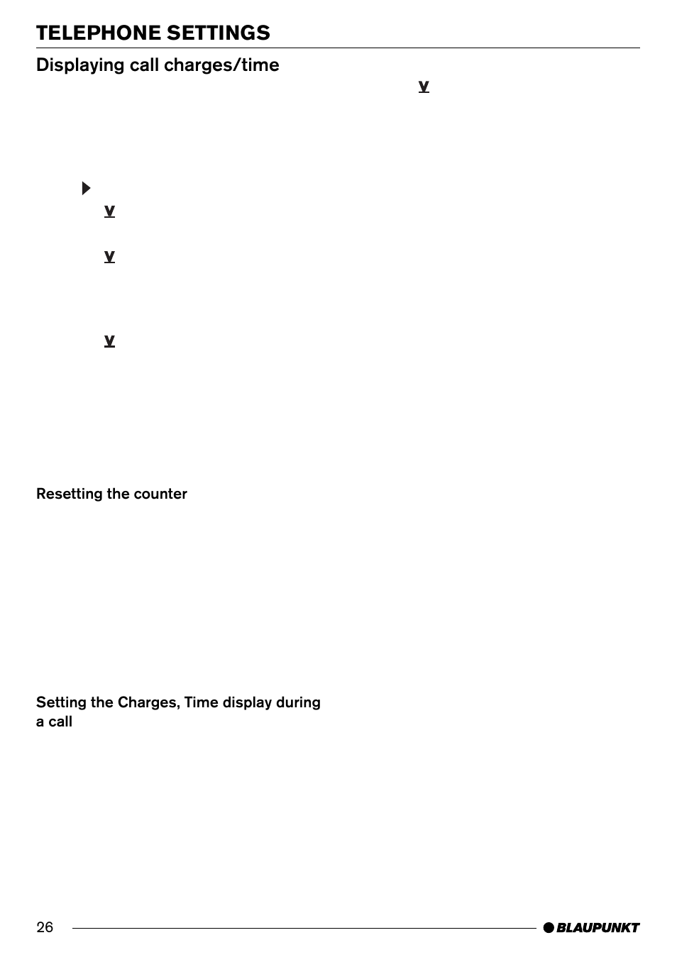 Telephone settings | Blaupunkt AntaresT60 User Manual | Page 26 / 52