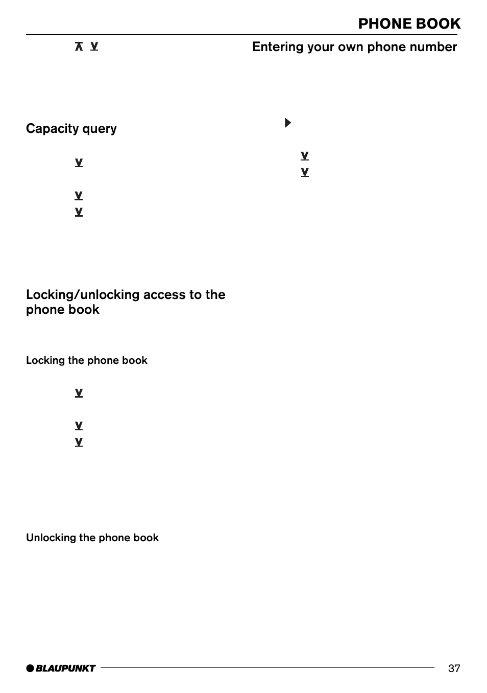 Phone book | Blaupunkt AntaresT60 User Manual | Page 37 / 52