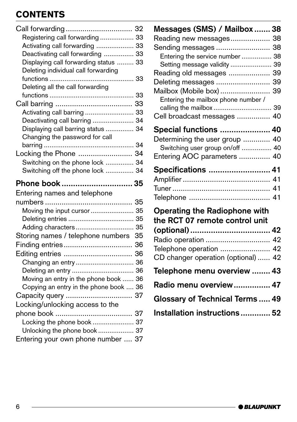 Blaupunkt AntaresT60 User Manual | Page 6 / 52