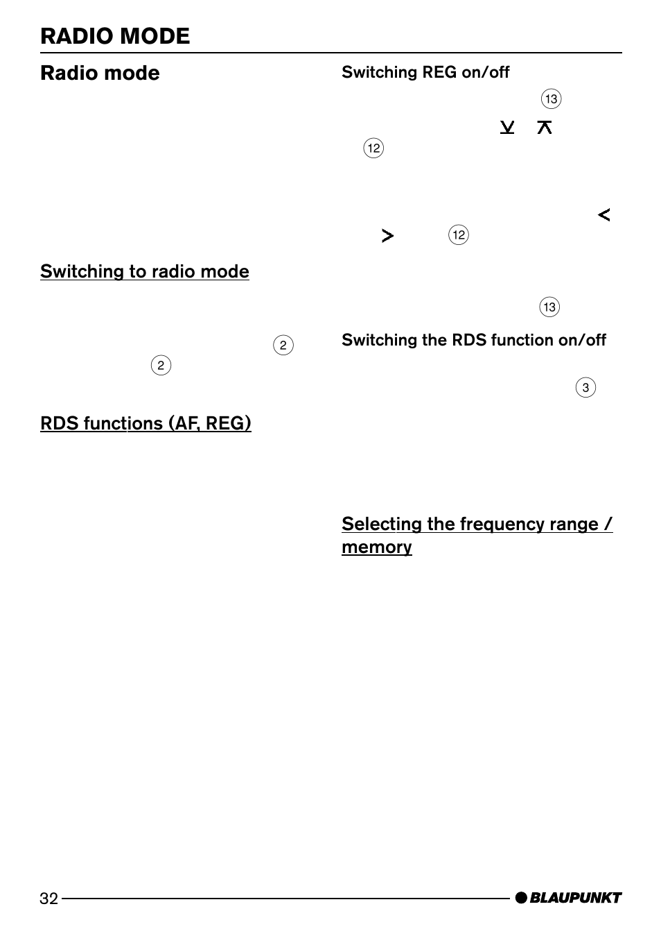 Radio mode | Blaupunkt Dresden C31 User Manual | Page 11 / 25