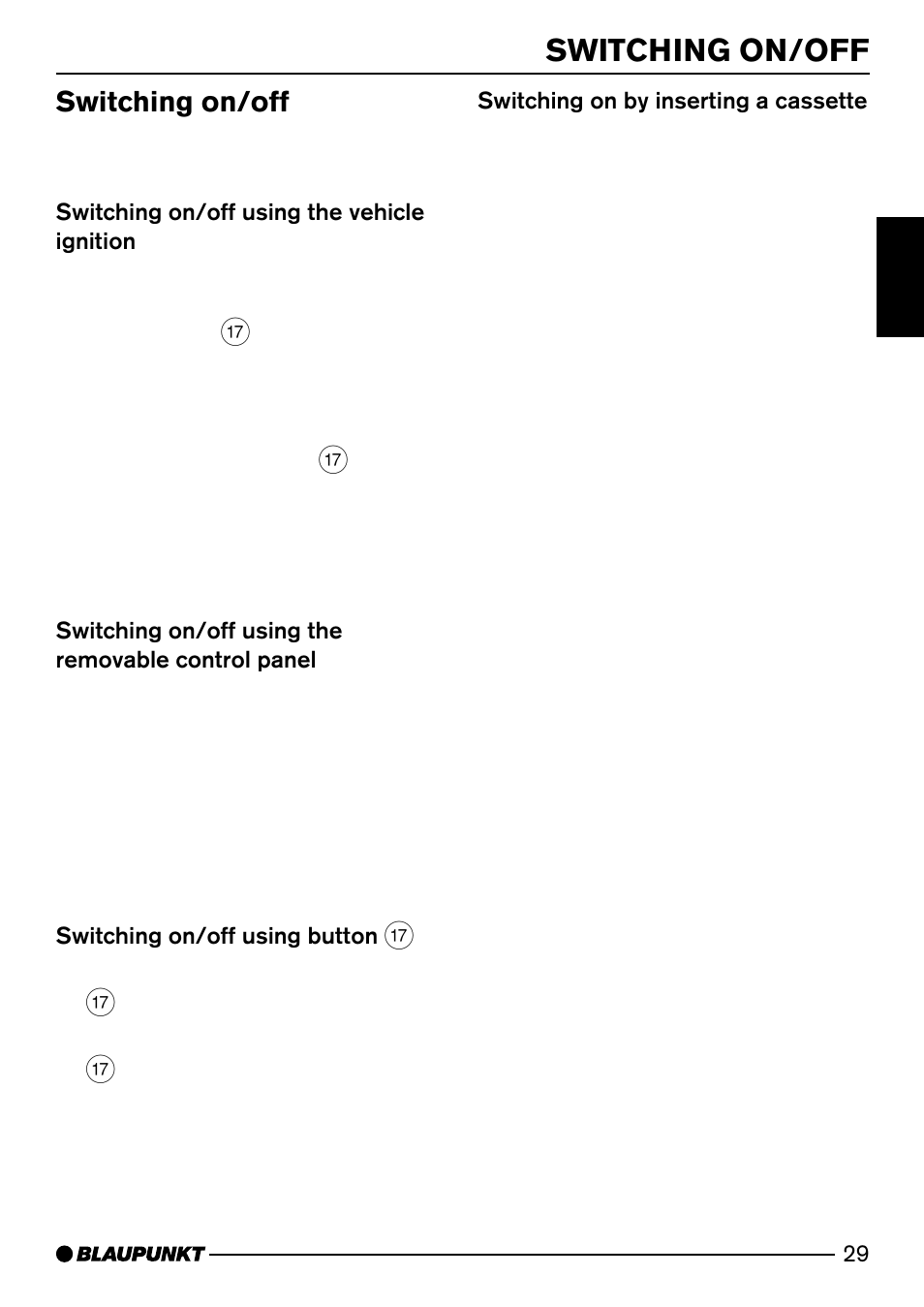 Switching on/off | Blaupunkt Dresden C31 User Manual | Page 8 / 25