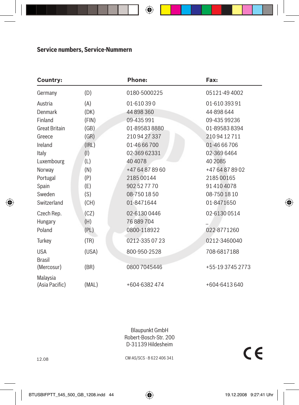 Blaupunkt 7 607 548 500 User Manual | Page 25 / 25