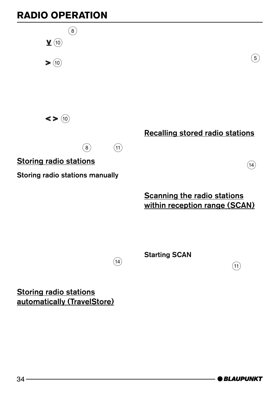 Radio operation | Blaupunkt Dsseldorf C50 User Manual | Page 12 / 26