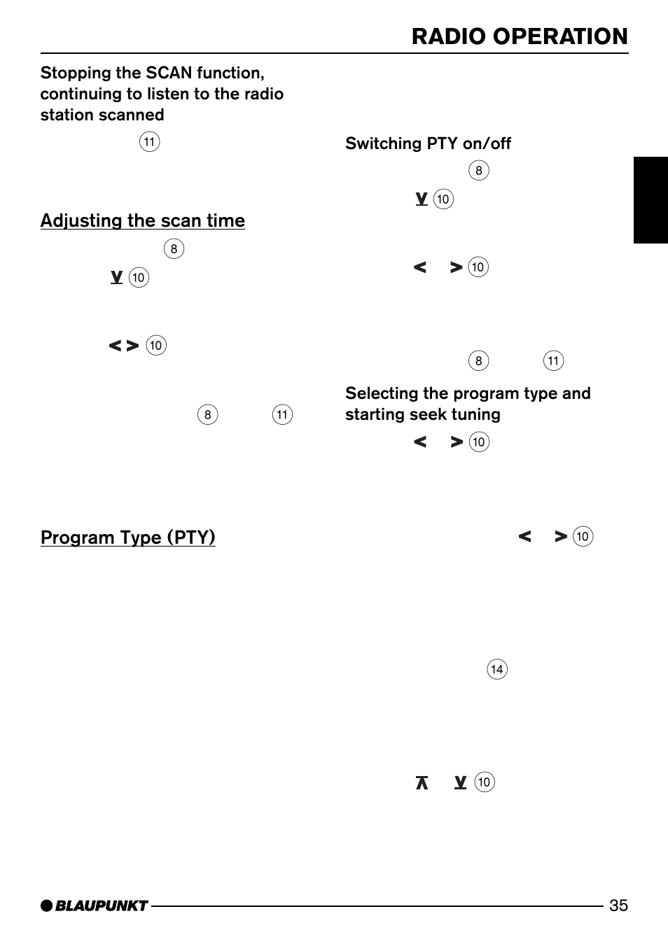 Radio operation | Blaupunkt Dsseldorf C50 User Manual | Page 13 / 26