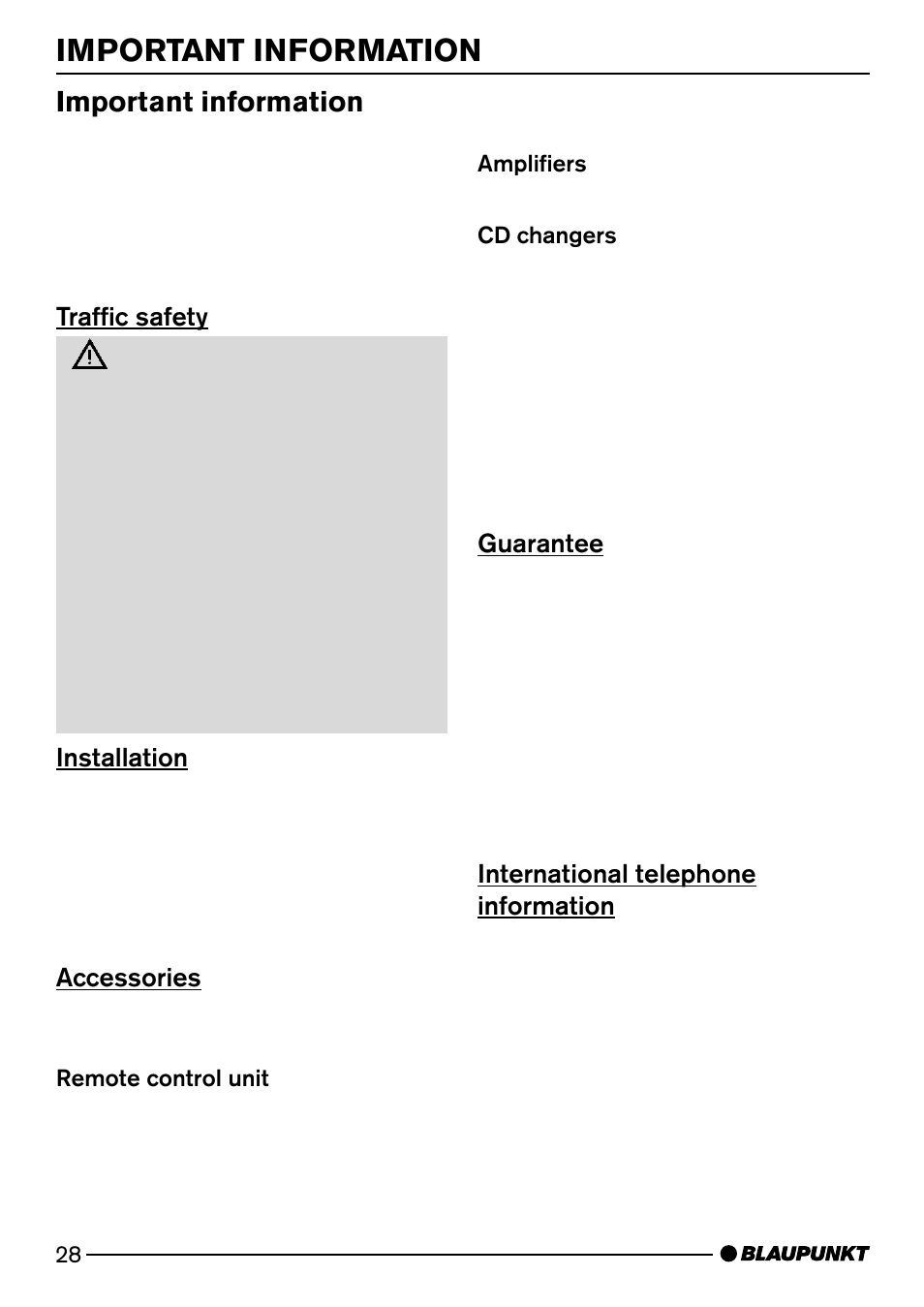 Important information | Blaupunkt Dsseldorf C50 User Manual | Page 6 / 26