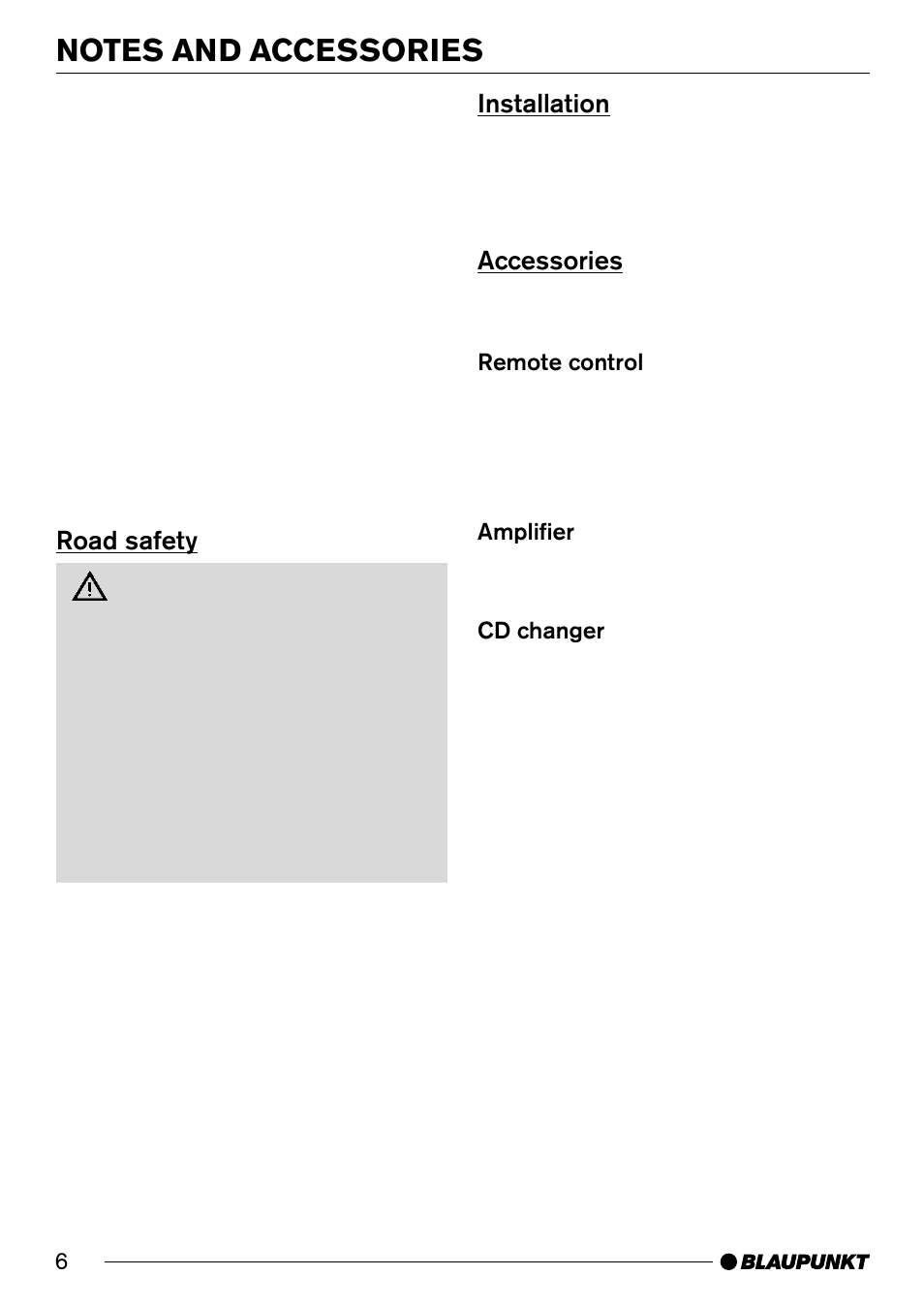 Road safety 6 | Blaupunkt St. Louis C32 User Manual | Page 6 / 25