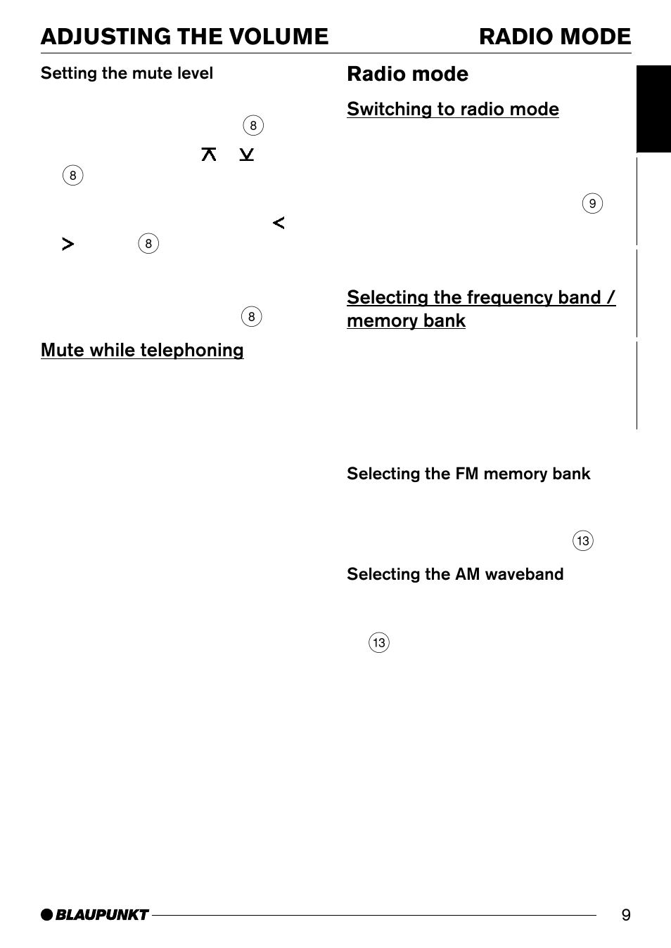 Adjusting the volume radio mode, Radio mode | Blaupunkt St. Louis C32 User Manual | Page 9 / 25