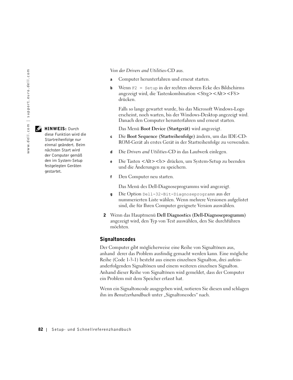 Signaltoncodes | Dell Precision 350 User Manual | Page 82 / 148