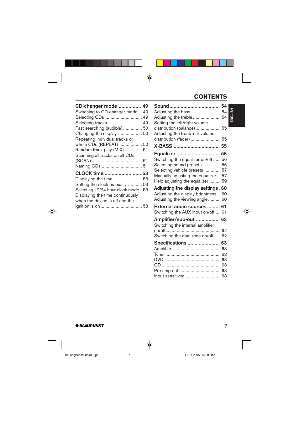Blaupunkt LONG BEACH DVD35 User Manual | Page 7 / 65