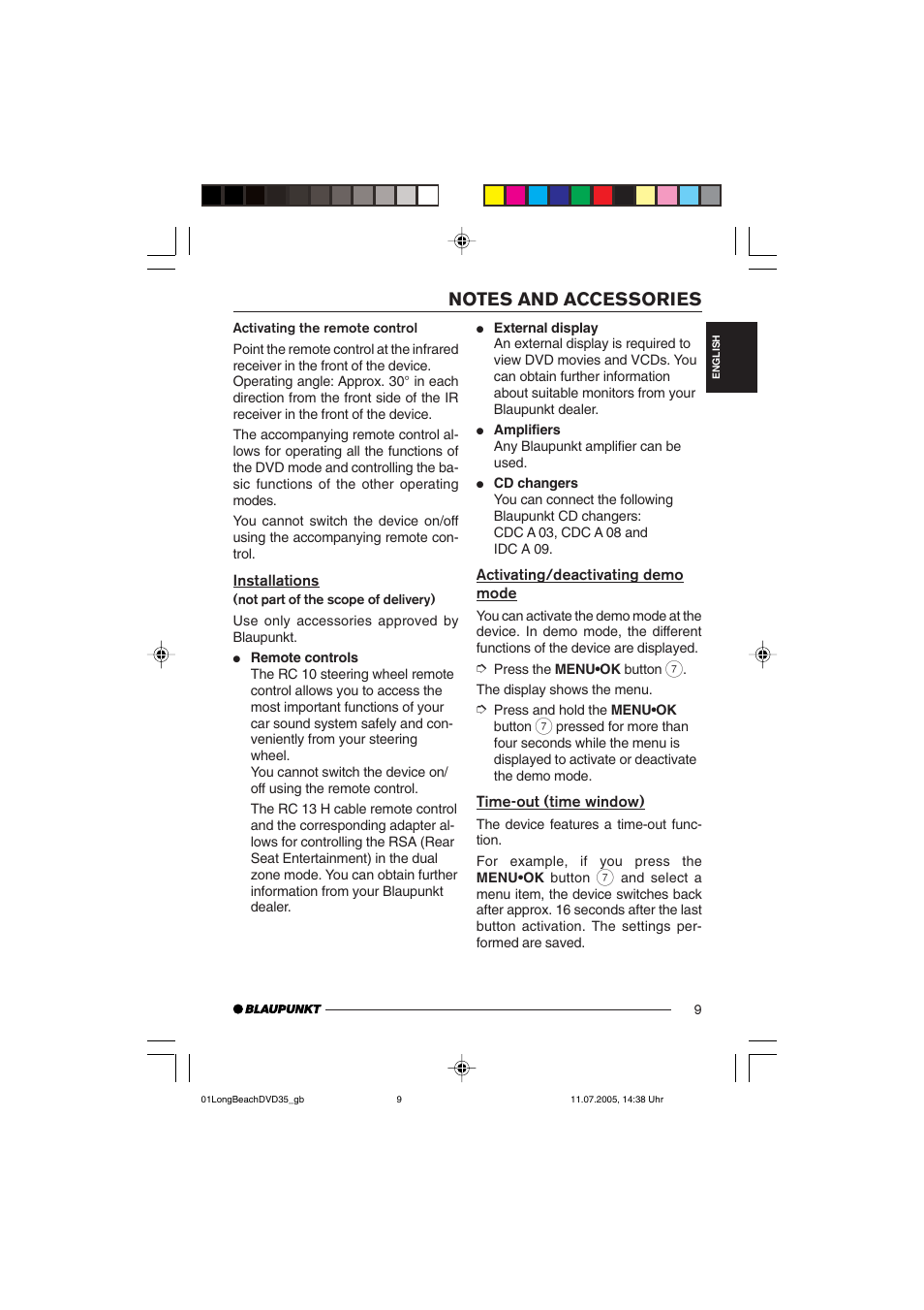 Blaupunkt LONG BEACH DVD35 User Manual | Page 9 / 65