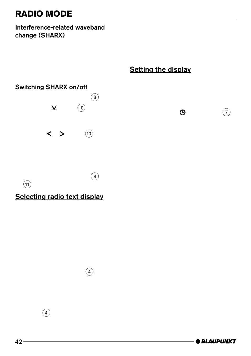 Radio mode | Blaupunkt CASABLANCA CD52 User Manual | Page 15 / 30