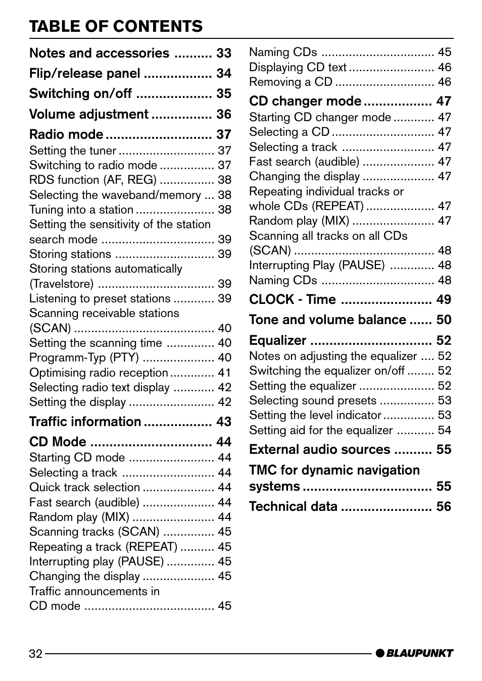 Blaupunkt CASABLANCA CD52 User Manual | Page 5 / 30