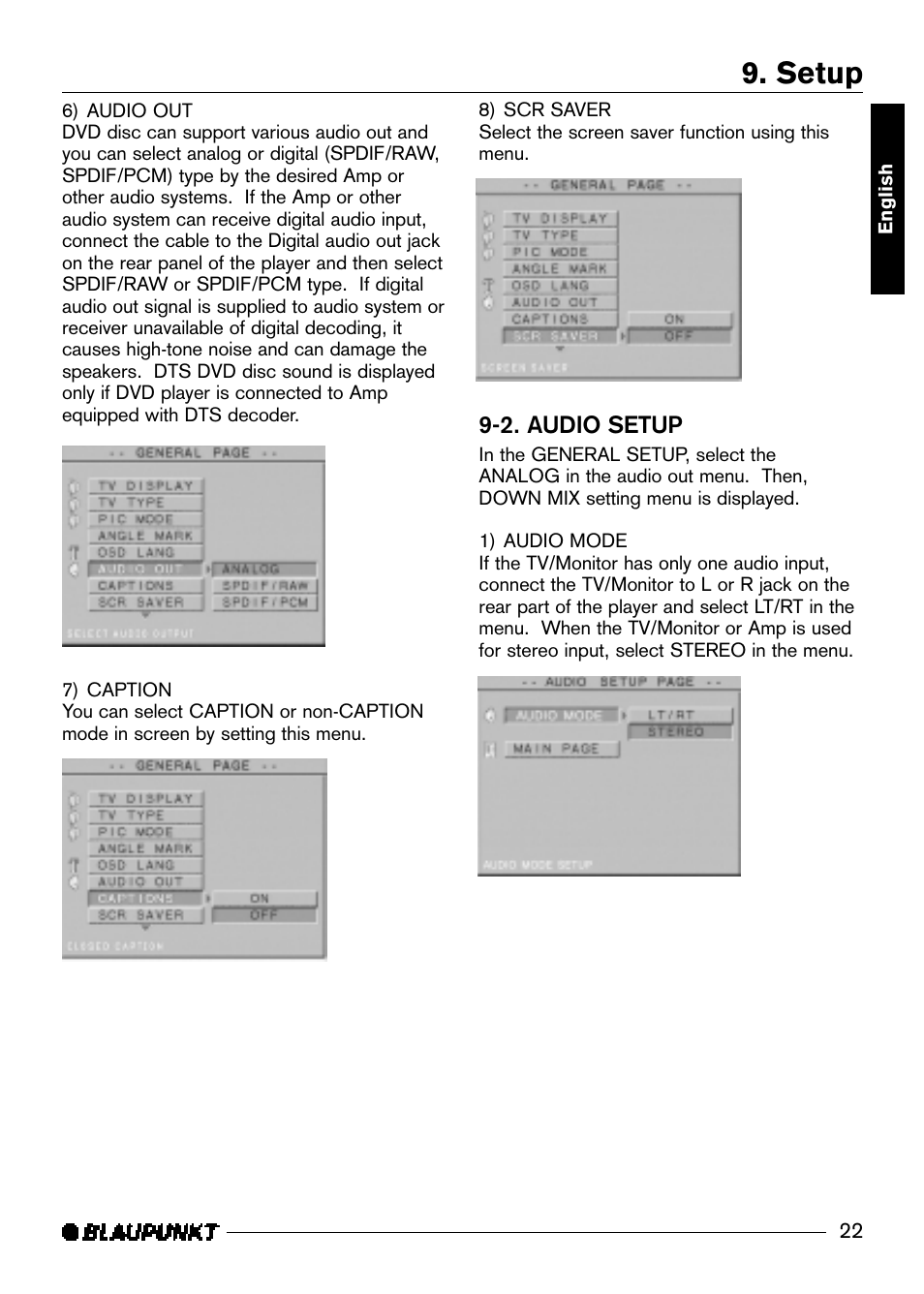 Setup | Blaupunkt DVD-ME R User Manual | Page 23 / 30