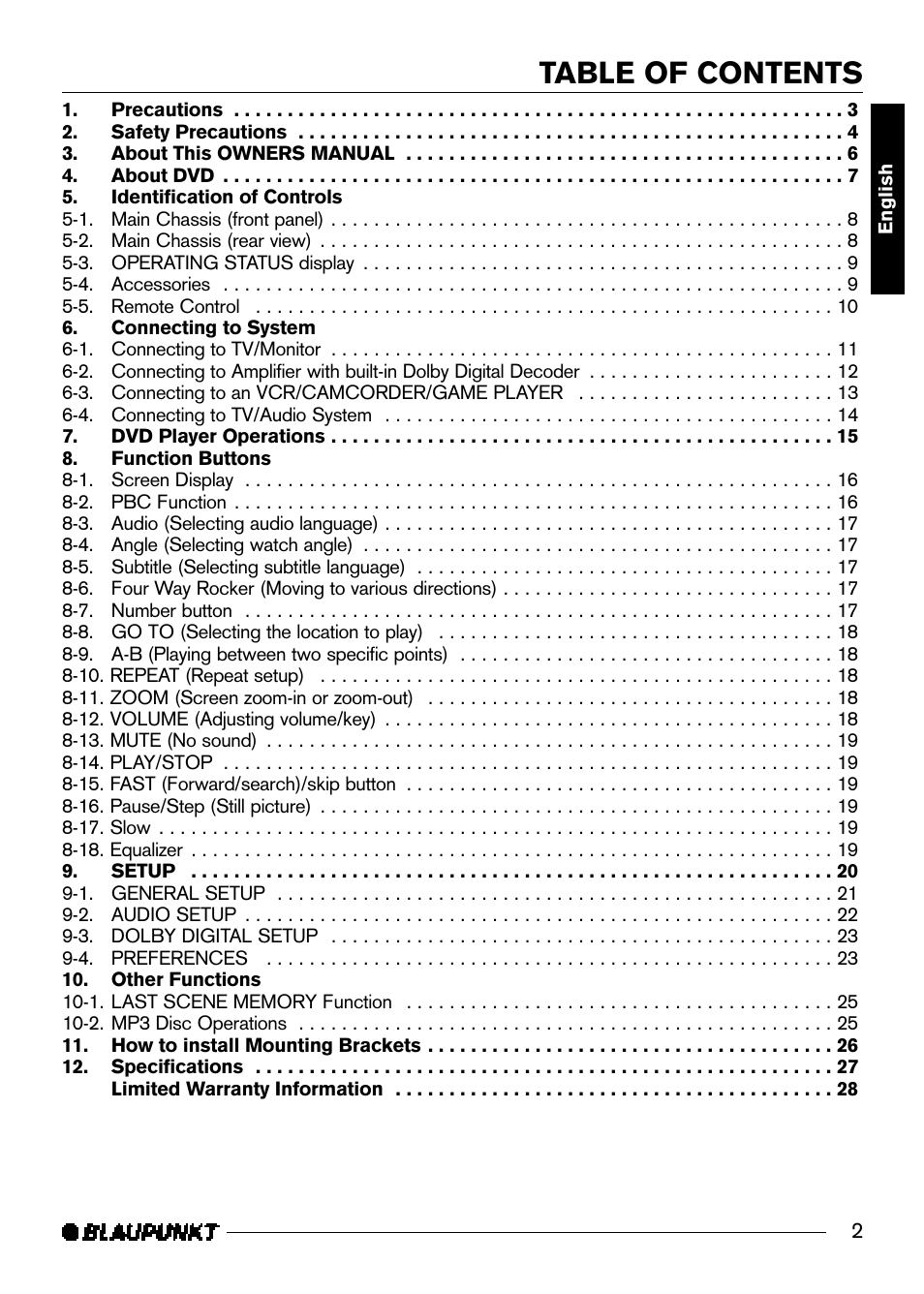 Blaupunkt DVD-ME R User Manual | Page 3 / 30