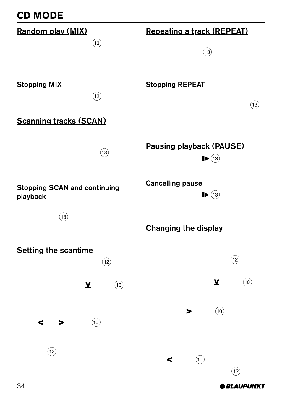 Cd mode | Blaupunkt ALICANTE CD30 User Manual | Page 15 / 21