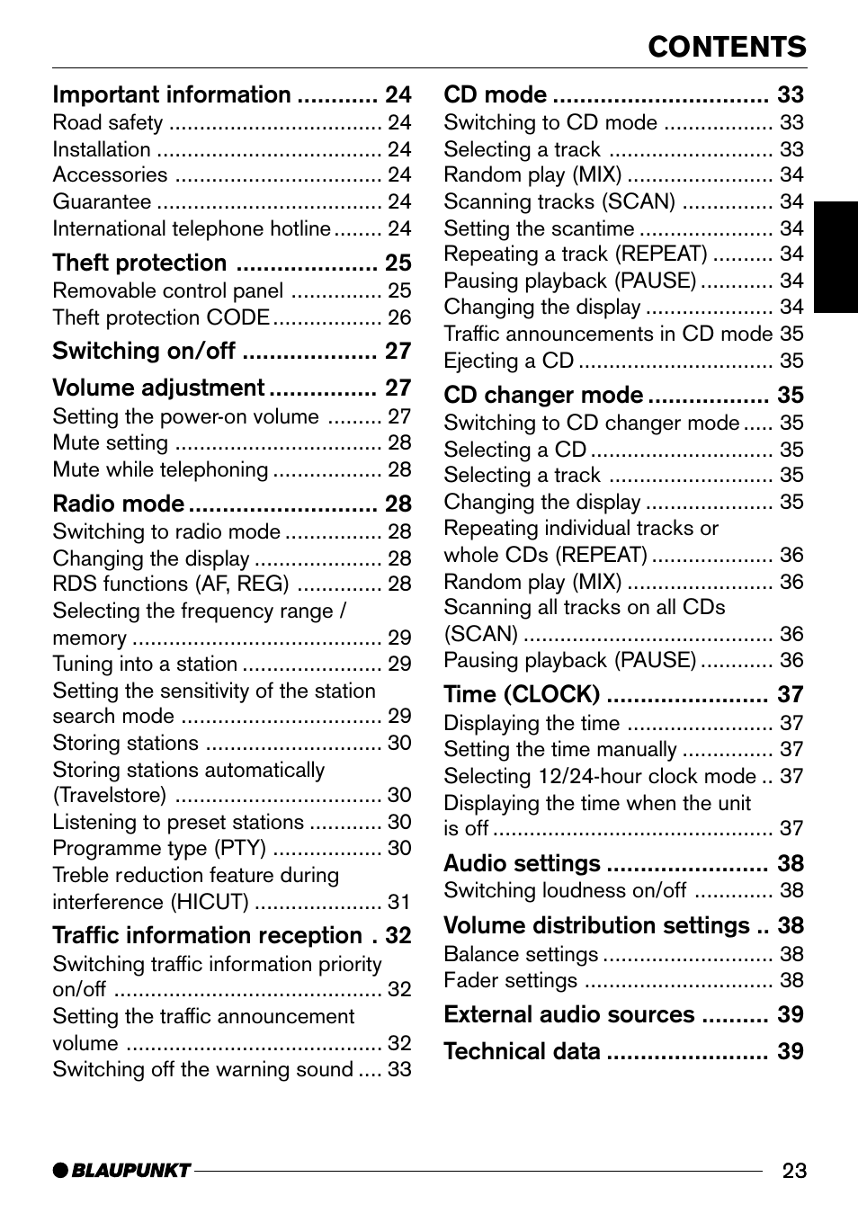 Blaupunkt ALICANTE CD30 User Manual | Page 4 / 21