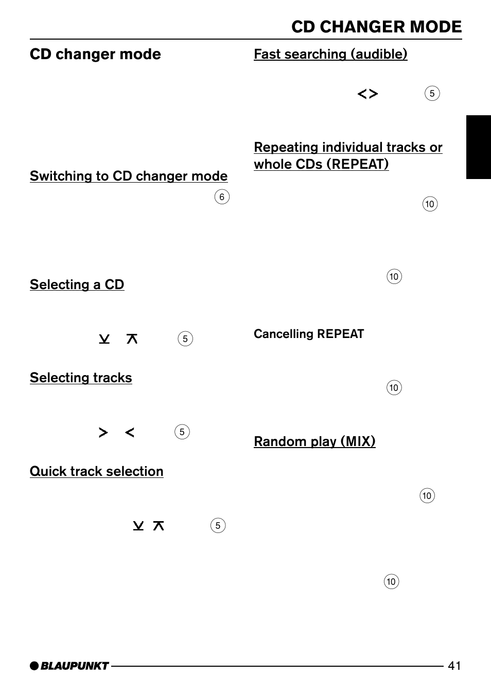 Cd changer mode | Blaupunkt MINNESOTA DJ32 User Manual | Page 19 / 25