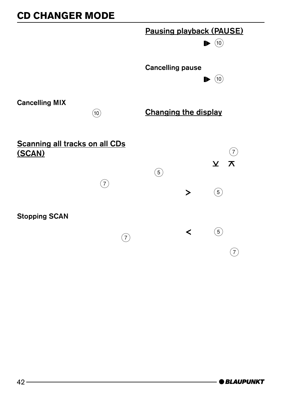 Cd changer mode | Blaupunkt MINNESOTA DJ32 User Manual | Page 20 / 25