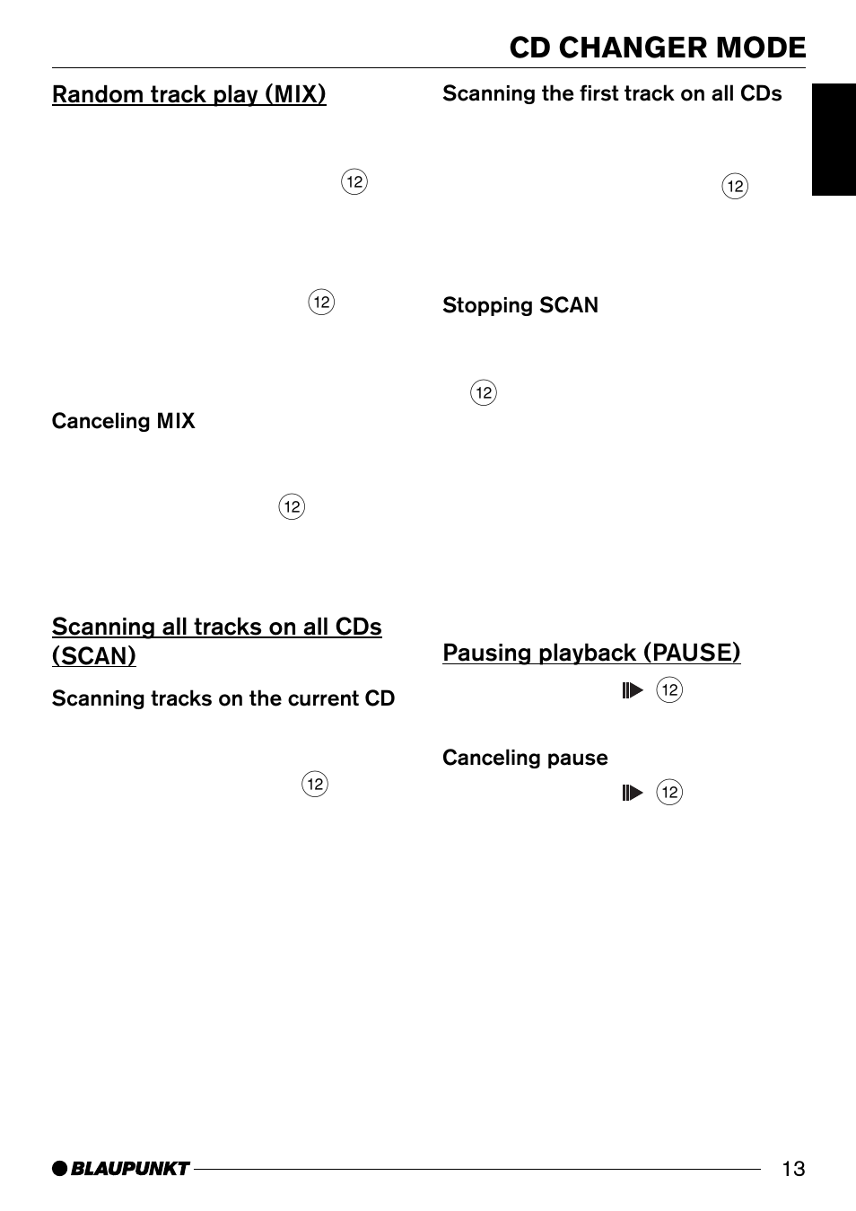 Cd changer mode | Blaupunkt ST. LOUIS C33 User Manual | Page 13 / 33