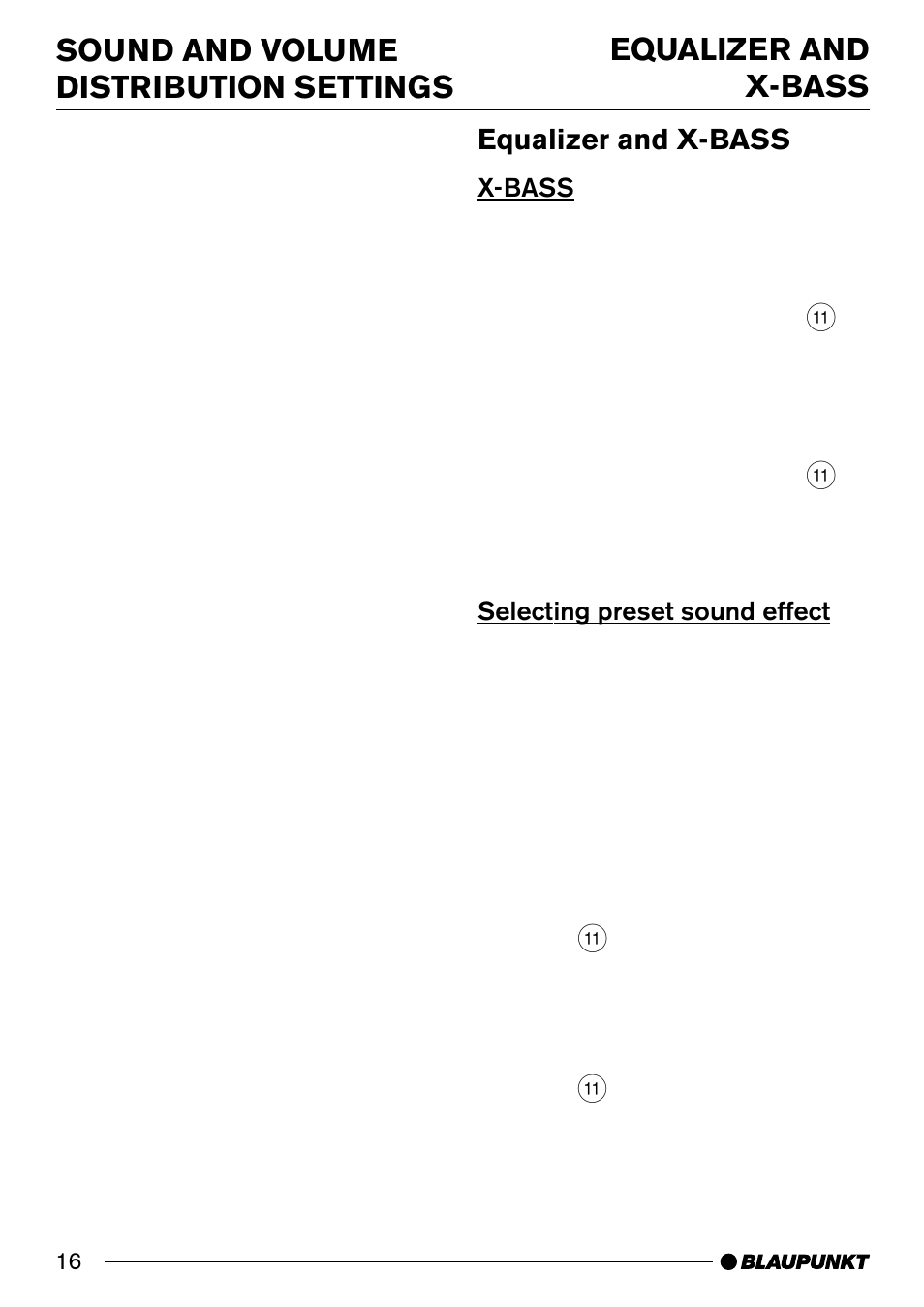 Equalizer and x-bass | Blaupunkt ST. LOUIS C33 User Manual | Page 16 / 33