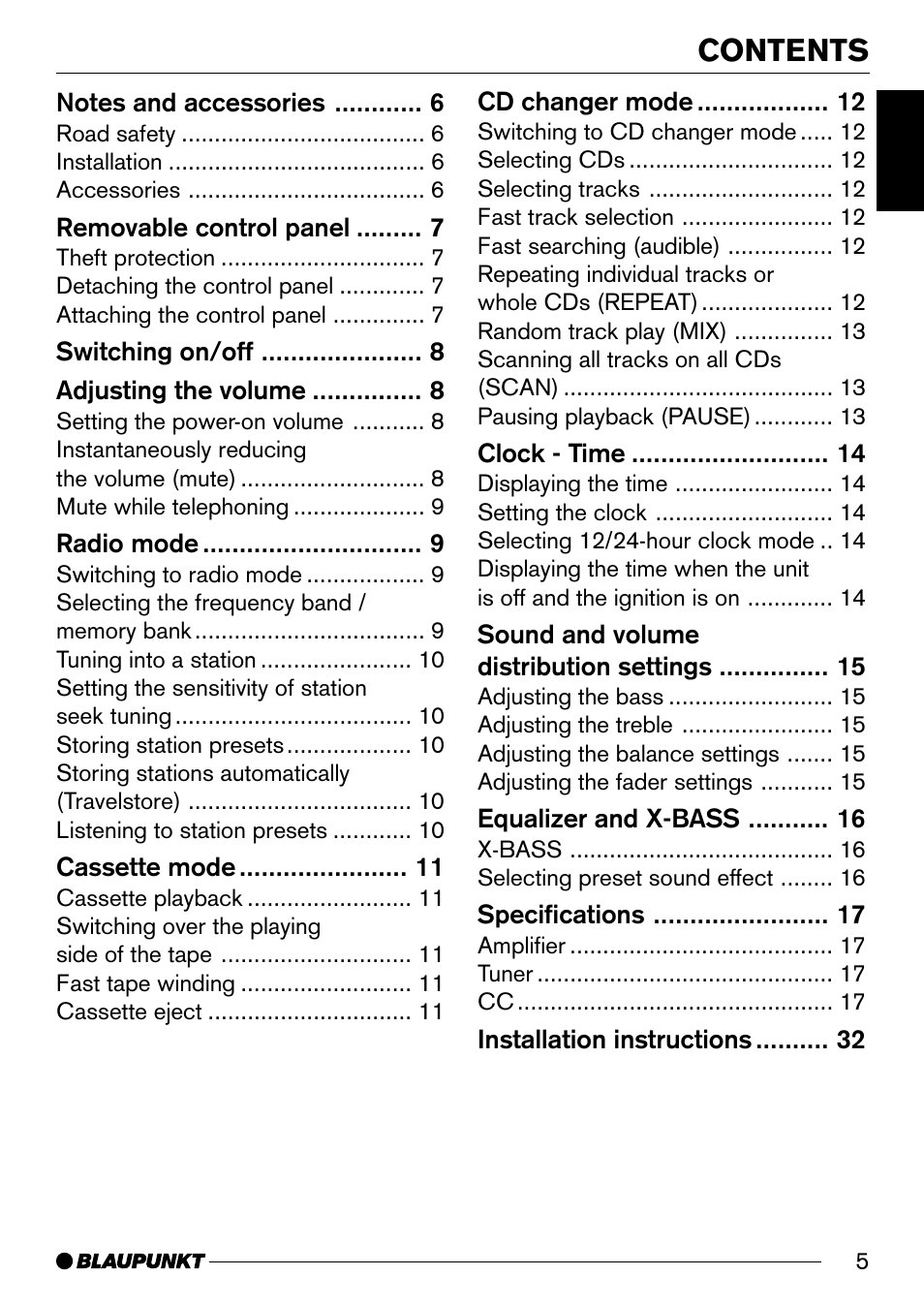 Blaupunkt ST. LOUIS C33 User Manual | Page 5 / 33