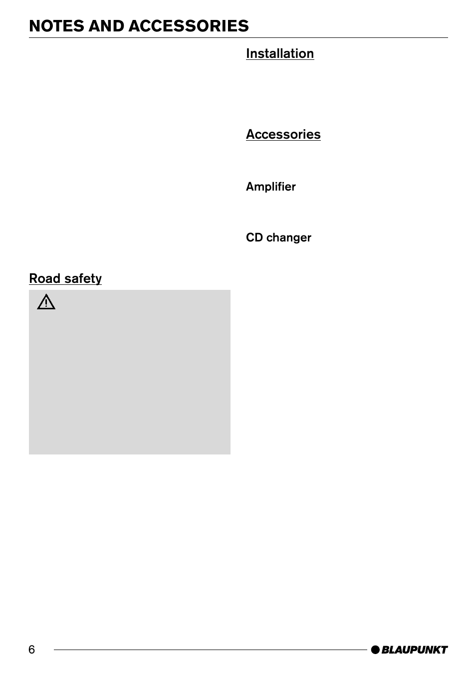 Road safety 6 | Blaupunkt ST. LOUIS C33 User Manual | Page 6 / 33