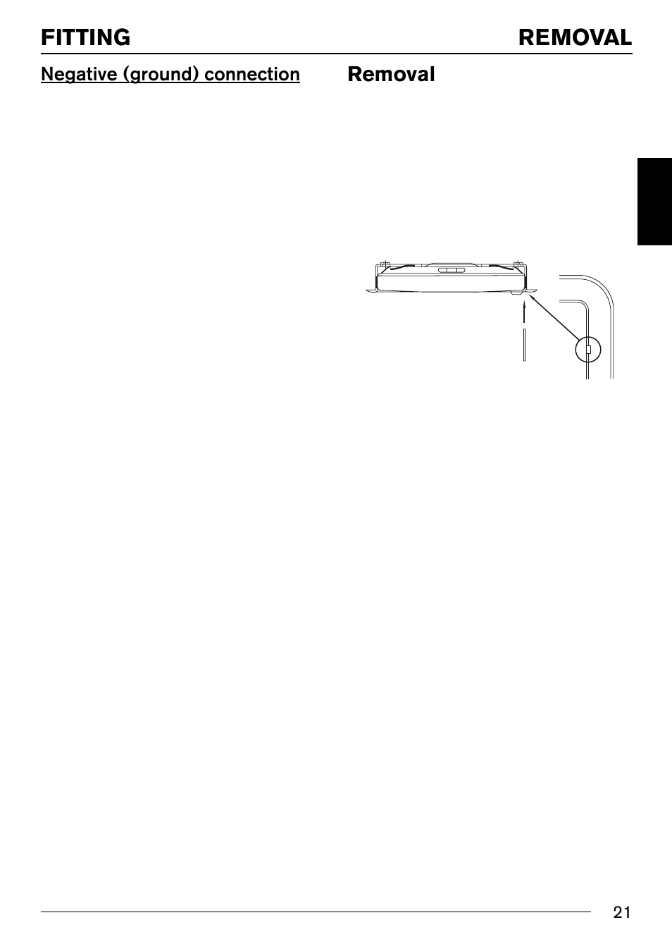 Fitting, Removal, Negative (ground) connection | Blaupunkt IVMS-5802 User Manual | Page 9 / 15