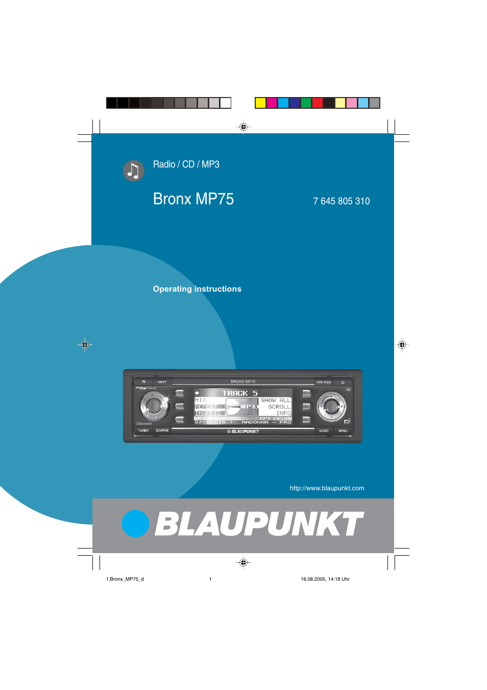 Blaupunkt BRONX MP75 User Manual | 46 pages