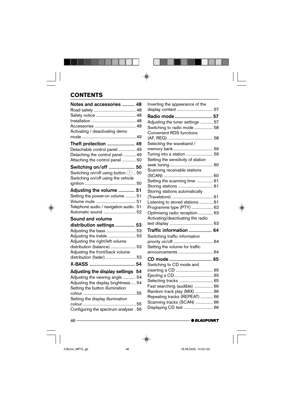 Blaupunkt BRONX MP75 User Manual | Page 5 / 46