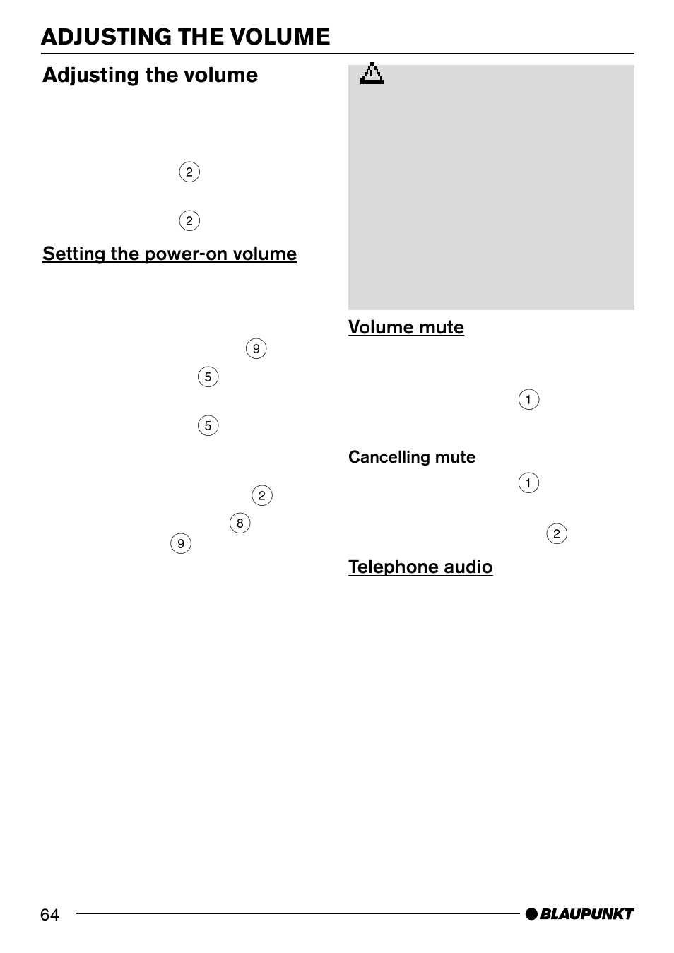 Adjusting the volume | Blaupunkt 7 644 820 310 User Manual | Page 10 / 56