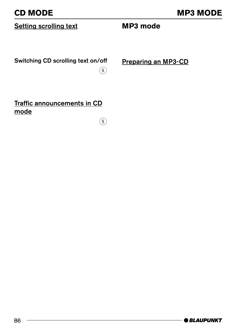 Cd mode mp3 mode | Blaupunkt 7 644 820 310 User Manual | Page 32 / 56