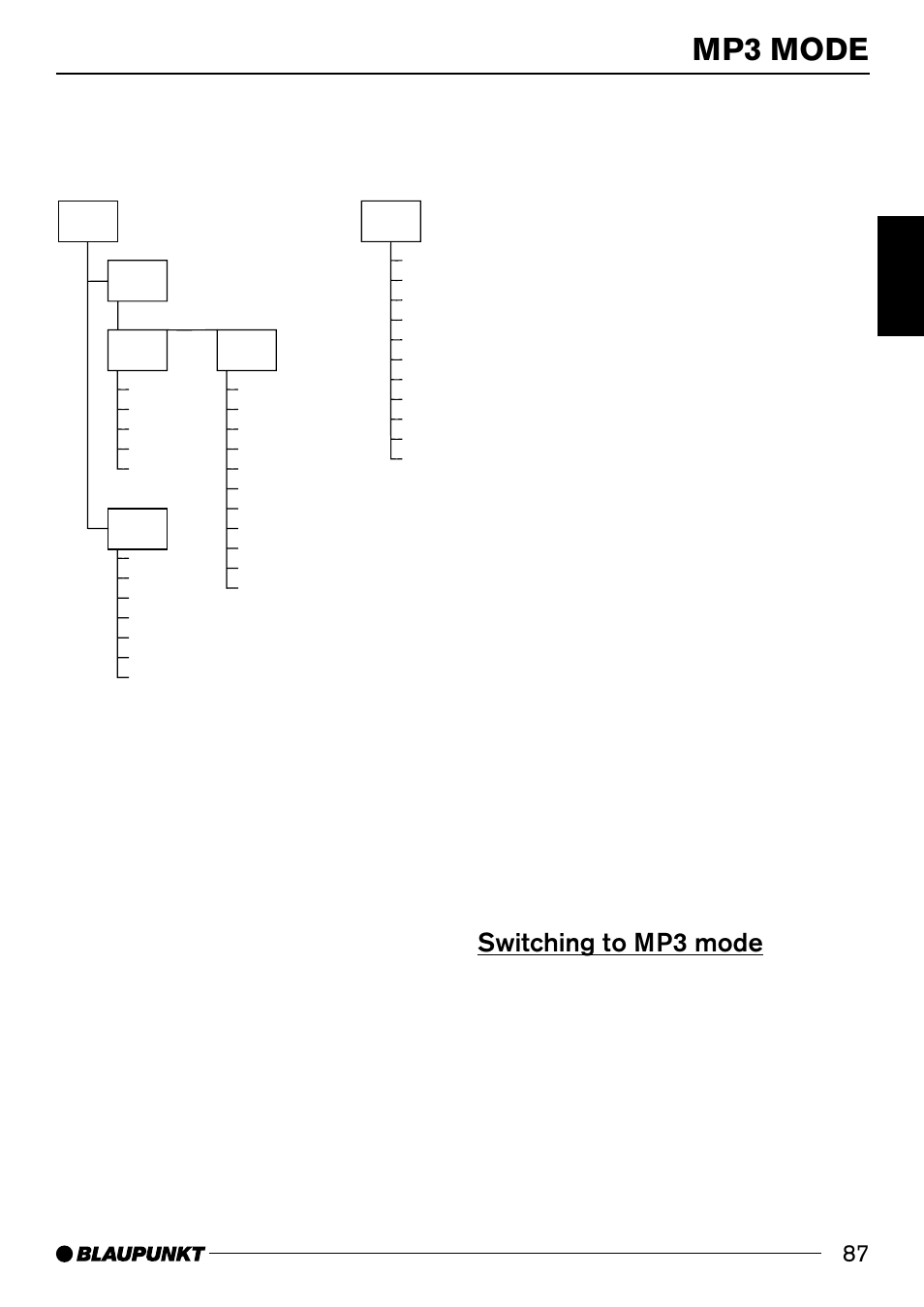 Mp3 mode, Switching to mp3 mode | Blaupunkt 7 644 820 310 User Manual | Page 33 / 56