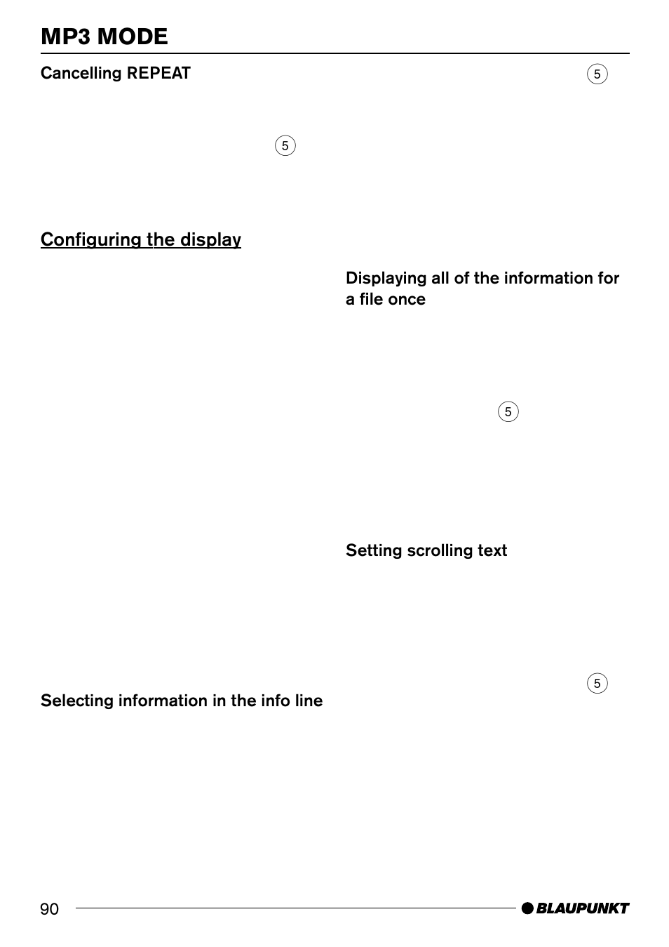 Mp3 mode | Blaupunkt 7 644 820 310 User Manual | Page 36 / 56