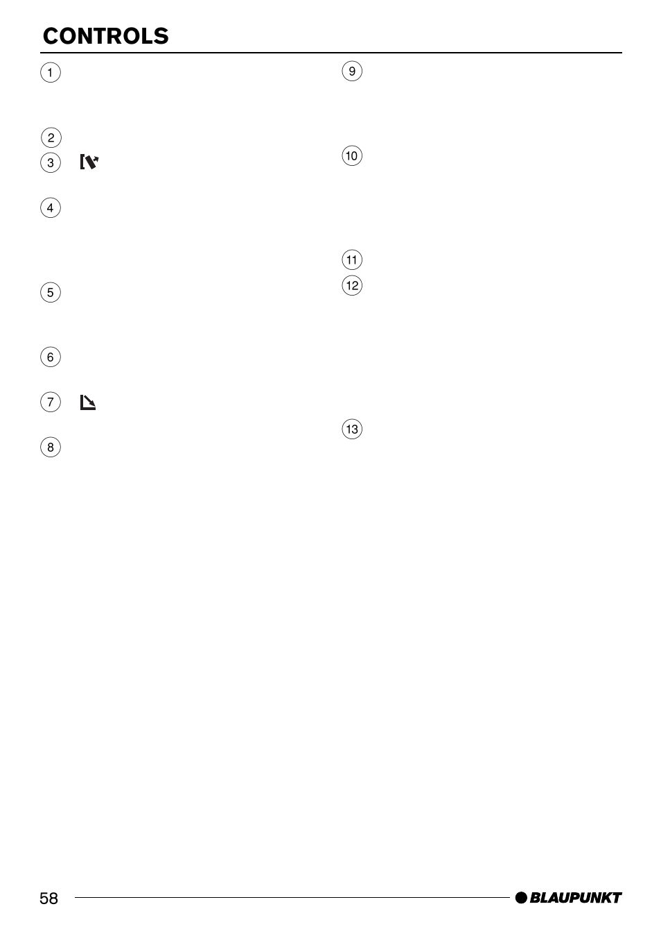 Controls | Blaupunkt 7 644 820 310 User Manual | Page 4 / 56