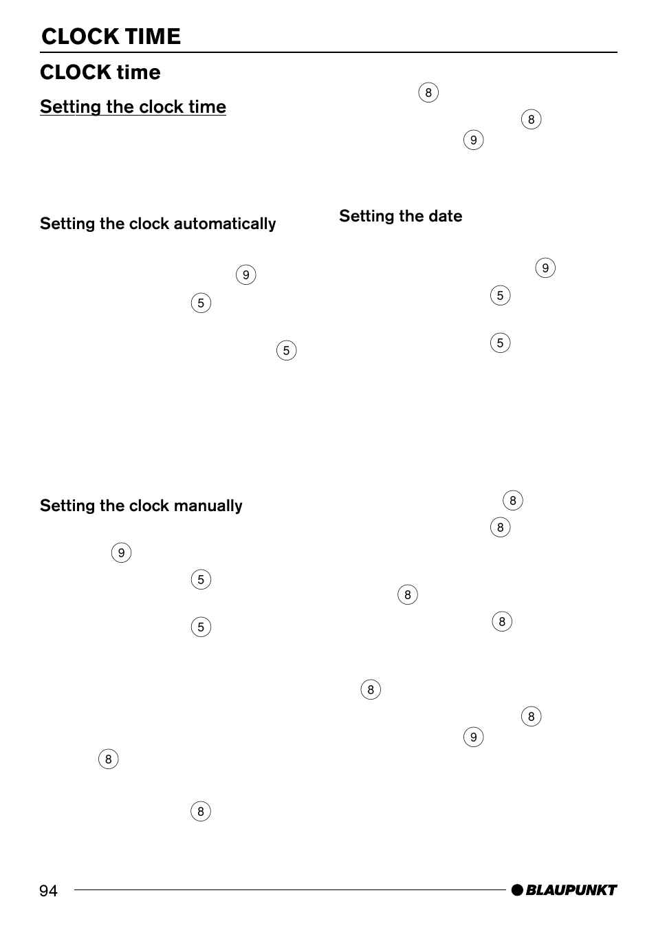 Clock time | Blaupunkt 7 644 820 310 User Manual | Page 40 / 56