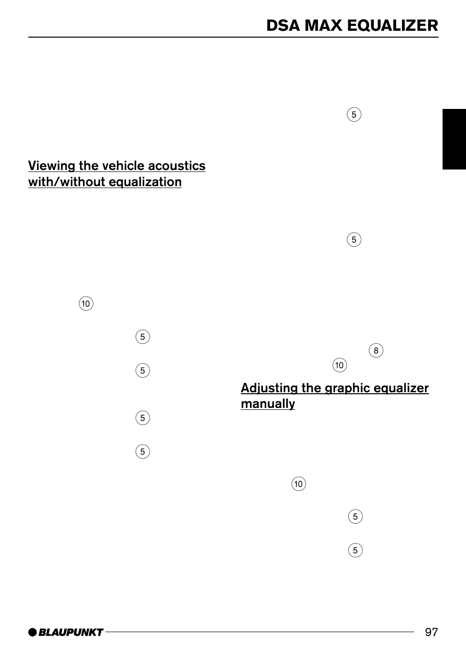 Dsa max equalizer | Blaupunkt 7 644 820 310 User Manual | Page 43 / 56