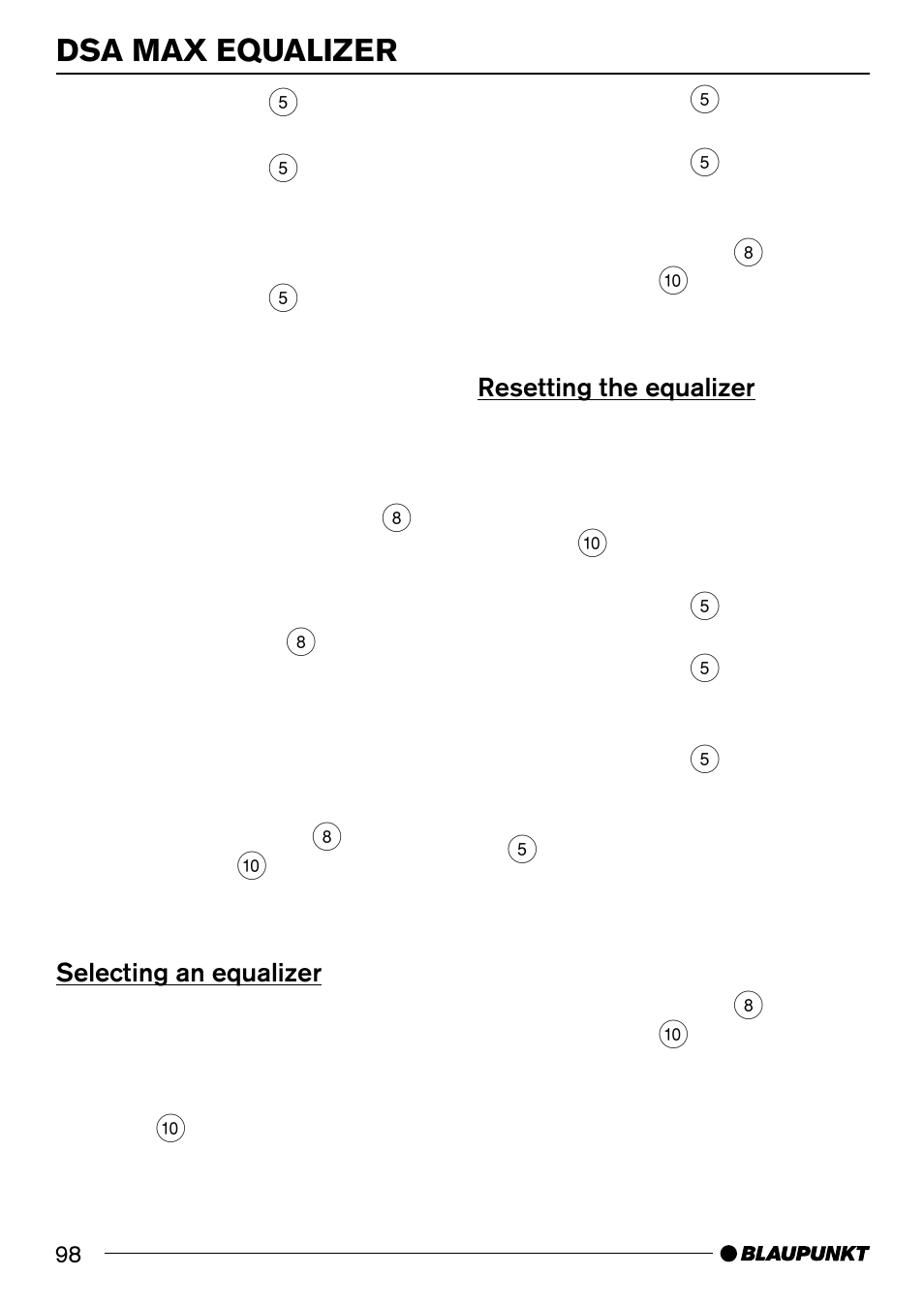 Dsa max equalizer | Blaupunkt 7 644 820 310 User Manual | Page 44 / 56
