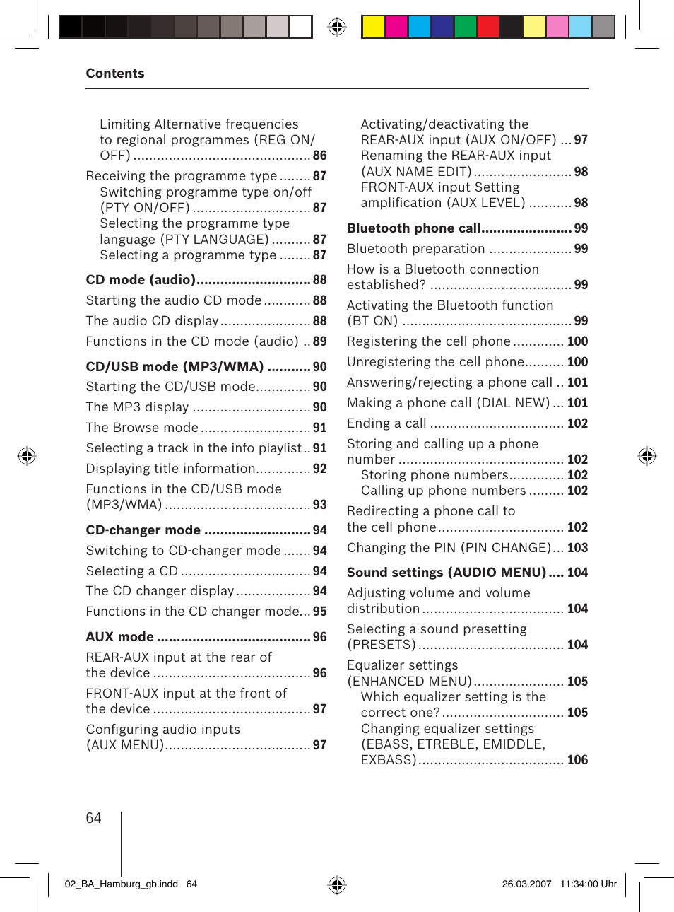 Blaupunkt HAMBURG MP57 User Manual | Page 3 / 63