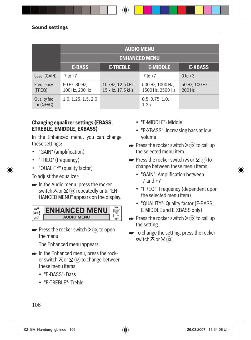 Enhanced menu | Blaupunkt HAMBURG MP57 User Manual | Page 45 / 63