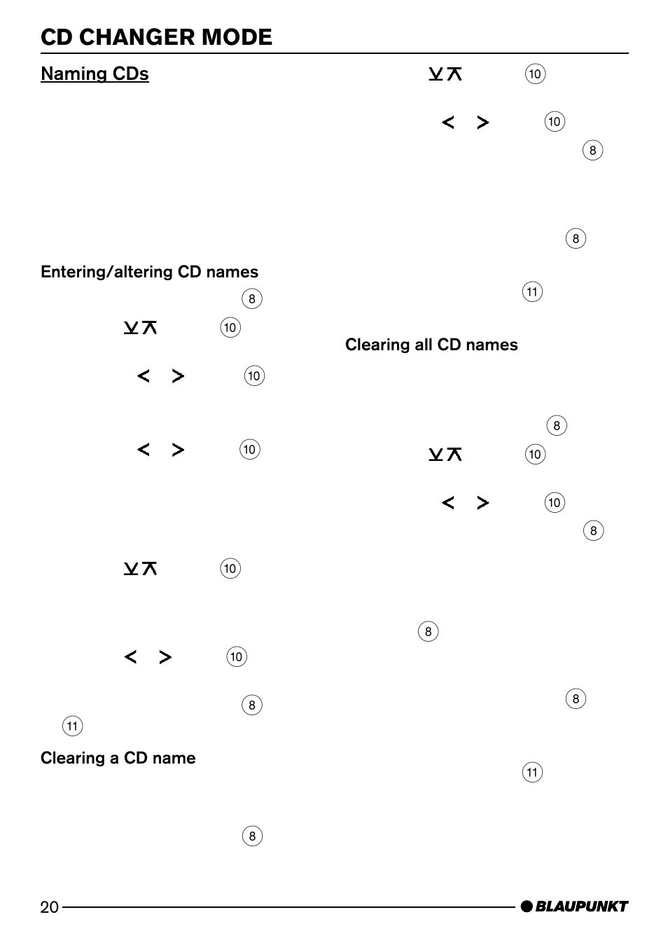 Cd changer mode | Blaupunkt CD52 User Manual | Page 20 / 34