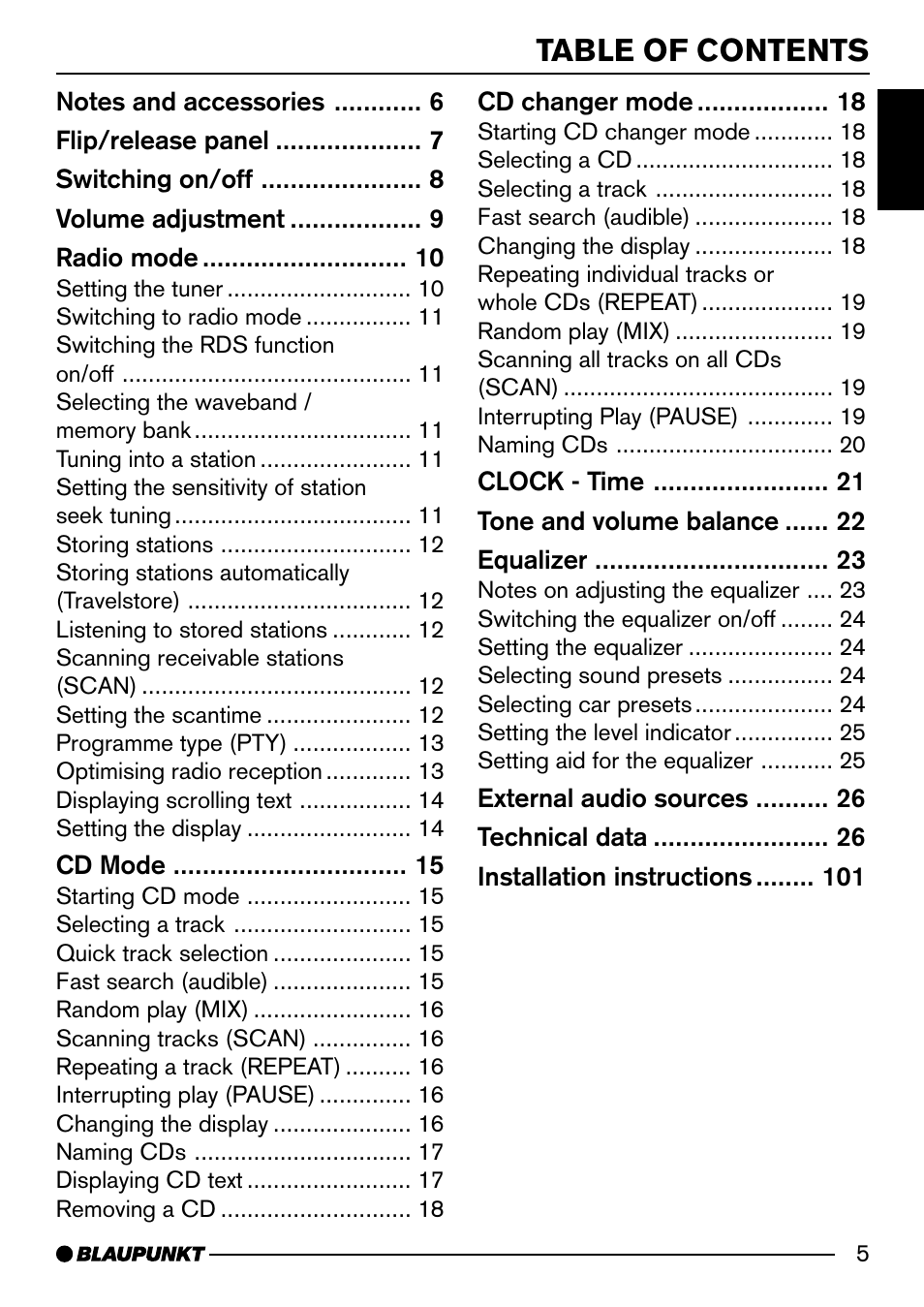 Blaupunkt CD52 User Manual | Page 5 / 34
