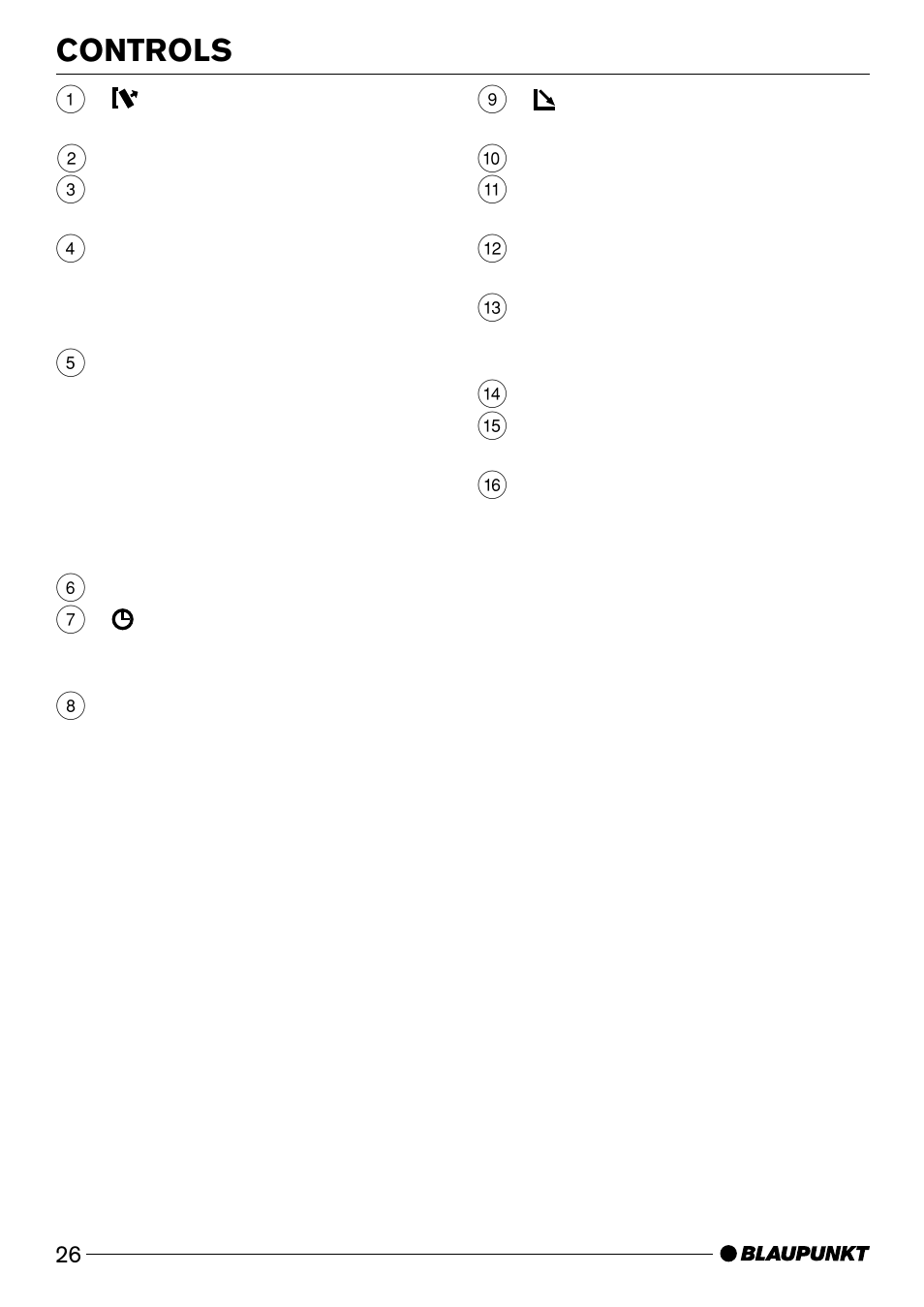 Controls | Blaupunkt Modena CD51 User Manual | Page 3 / 24