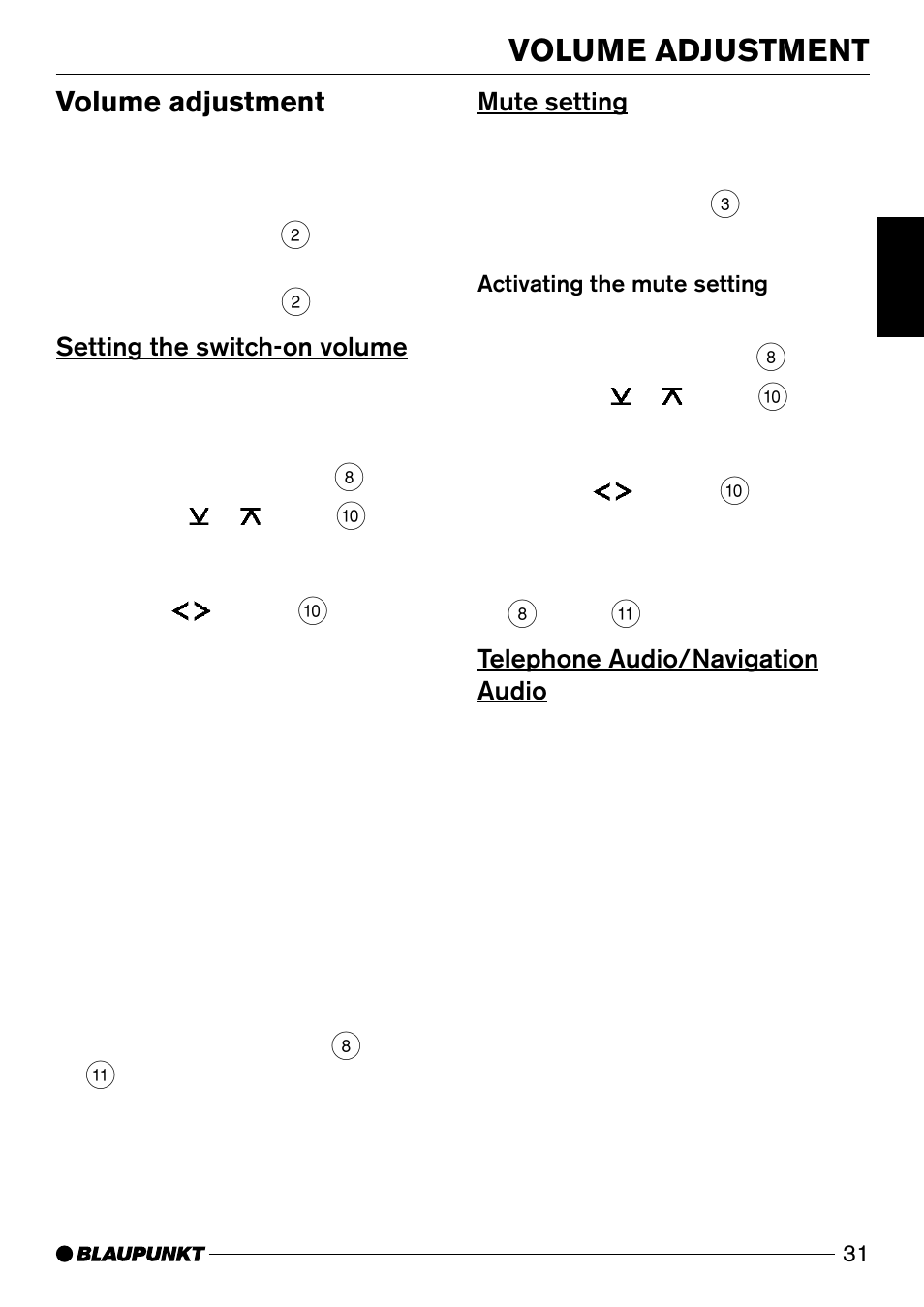 Volume adjustment | Blaupunkt Modena CD51 User Manual | Page 8 / 24