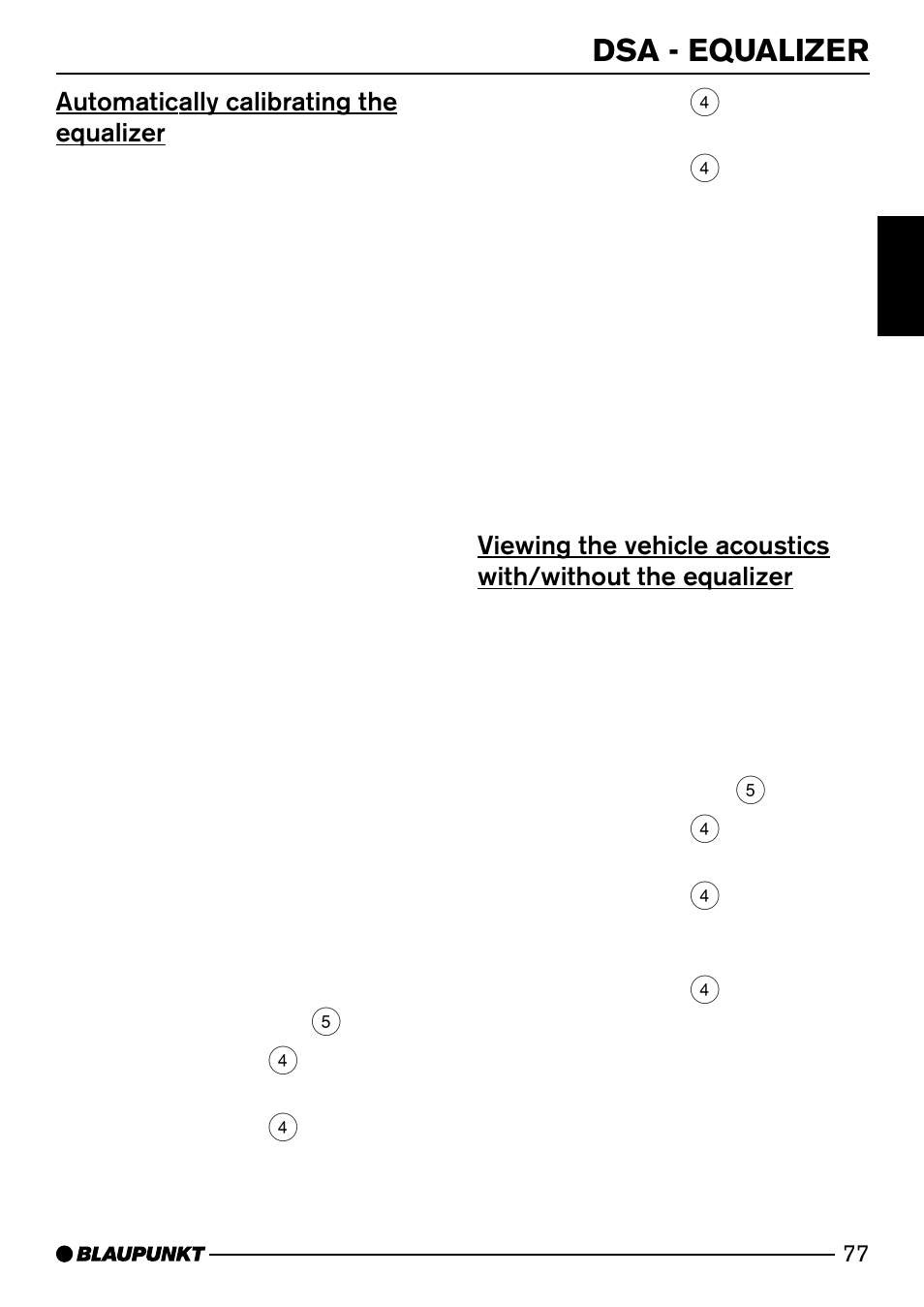 Dsa - equalizer, Automatically calibrating the equalizer | Blaupunkt SAN FRANCISCO CD72 User Manual | Page 35 / 78