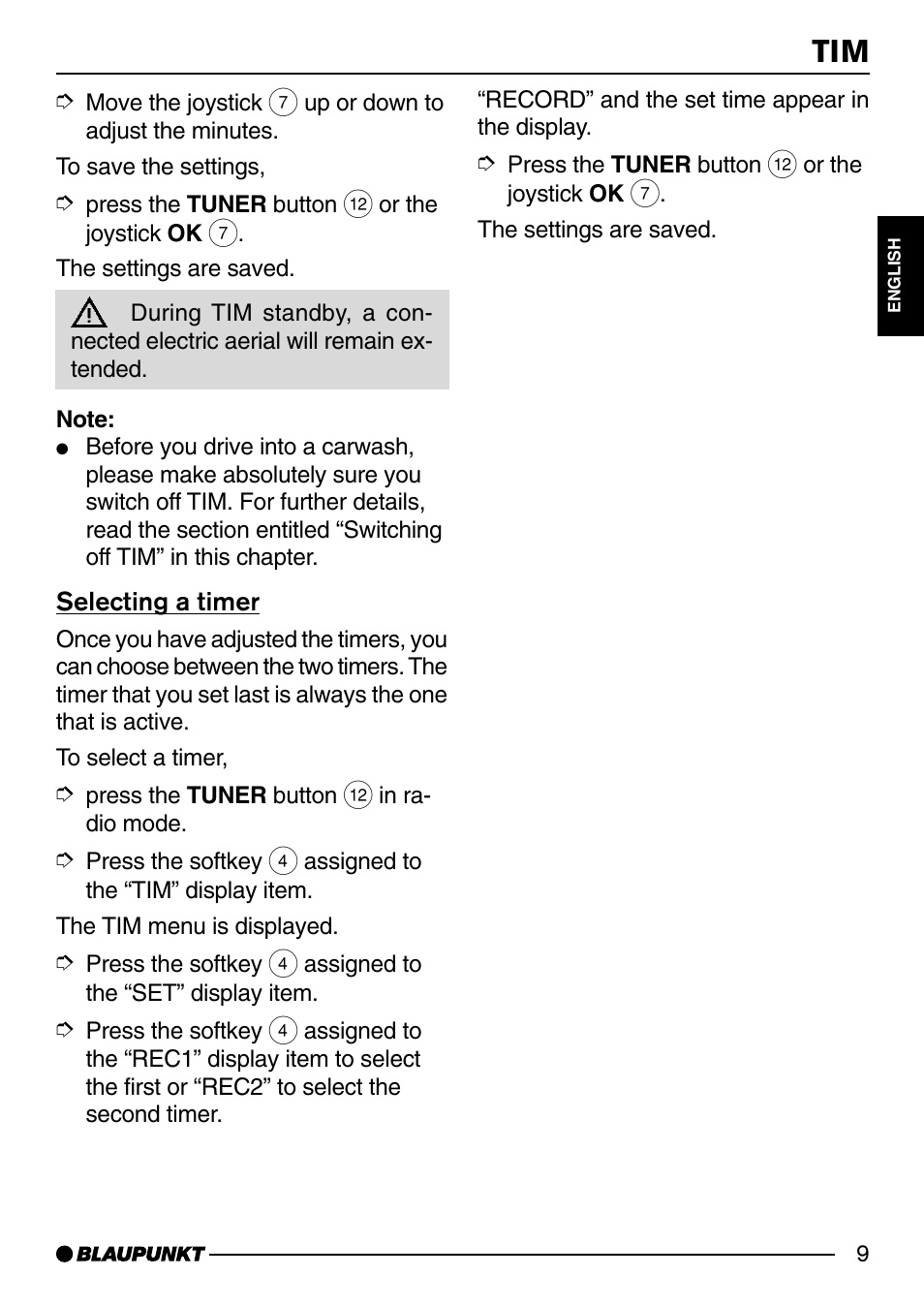 Selecting a timer | Blaupunkt SAN FRANCISCO CD72 User Manual | Page 53 / 78