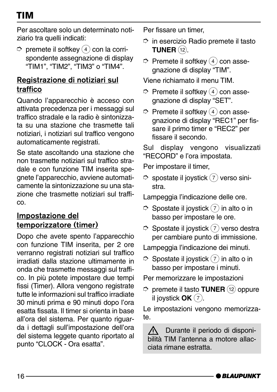 Registrazione di notiziari sul traffico, Impostazione del temporizzatore (timer) | Blaupunkt SAN FRANCISCO CD72 User Manual | Page 60 / 78