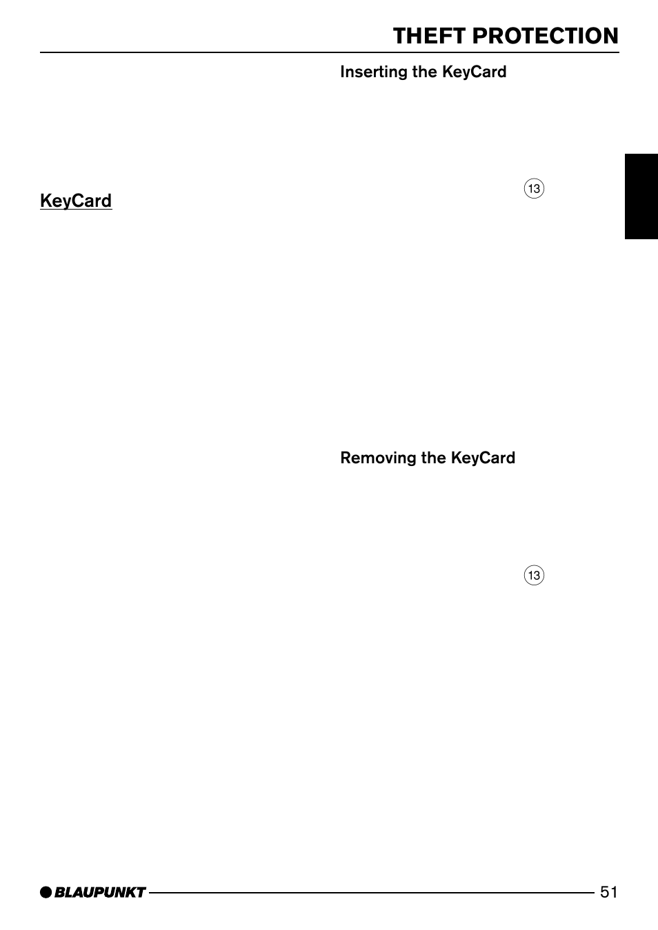 Theft protection, Keycard | Blaupunkt SAN FRANCISCO CD72 User Manual | Page 9 / 78