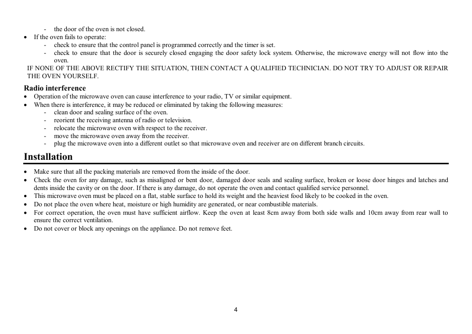 Installation | Hyundai H-MW1025 User Manual | Page 4 / 20